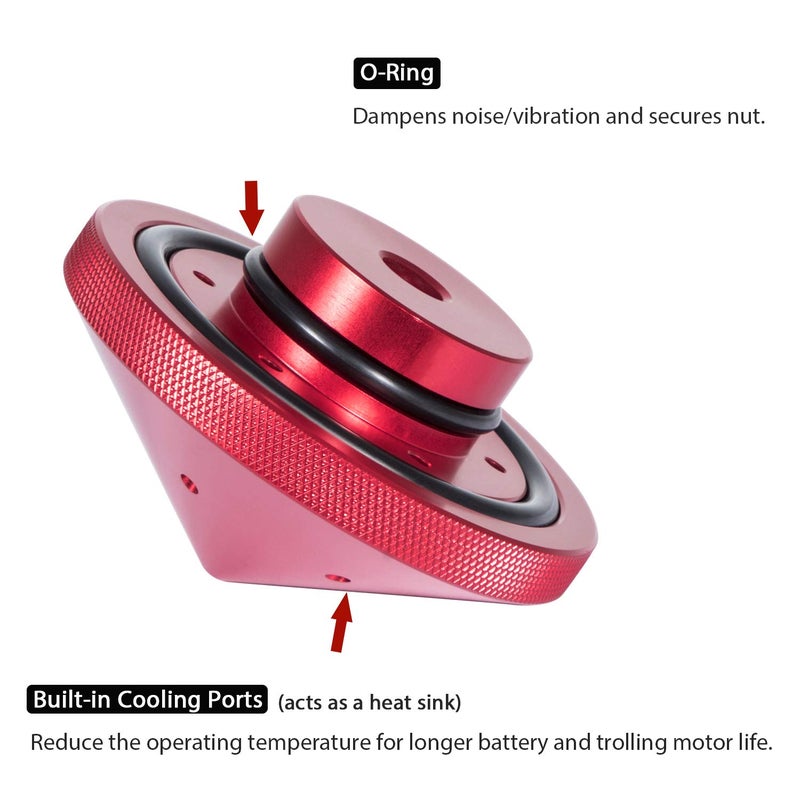 Yoursme Eliminator Trolling Motor Prop Nut #GFEL-MK-BK-DP Compatible with MinnKota 80, 101 and 112 Replace for T-H Marine Red - Image 5